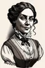 Placeholder: aunty victorian era, posh british accent influenced, high born facial features dnd character on a solid white background, full body image, high quality realistic.