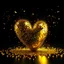 Placeholder: 3D rendering of a heart shattered into pixels and reconstructed using glowing gold elements