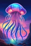 Placeholder: DALL-E 3 P: P: A stunning oil painting in anime style depicting a scary yet colorful creature with translucent, luminous qualities like a jellyfish. The creature has many detailed, iridescent eyes, multiple arms, and large ears. This creature is set against the backdrop of an incredible alien paradise planet at sunset, with vibrant colors and exaggerated perspective. The masterpiece showcases mother of pearl iridescence and holographic whites, creating a terrifying and horror-like atmosphere. Th