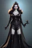 Placeholder: Geena Davis as evil queen in black leather, leather, busty, cleavage, angry, rage, stern look. character design by cory loftis, fenghua zhong, ryohei hase, ismail inceoglu and ruan jia. unreal engine 5, artistic lighting, highly detailed, photorealistic, fantasy