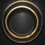 Placeholder: create me a thin round laurel golden rim. but futuristic space technology. background should be full black. no face should be visible. its just the rim. the middle should be empty.