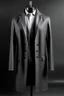 Placeholder: Man's large long blazer coat with grey setin on top