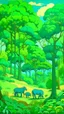 Placeholder: A bluish green savanna with leafy trees painted by Paul Ranson
