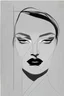 Placeholder: Draw nester formentera style for face shape with vertical black line
