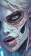 Placeholder: a close up of a person with a skull on their head, anime skull portrait woman, scary detailed art in color, hiroyuki-mitsume takahashi, nychos art aesthetic, half woman half skeleton, anime cyberpunk art, colored manga art, rossdraws pastel vibrant, cold colors. insanely detailed, beautiful anime portrait, stunning anime face portrait, scary art in color