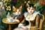 Placeholder: Two cats on a terrace. Auguste Renoir. Perfekt brown eyes with perfect iris.