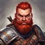 Placeholder: dnd, portrait of dwarf fighter, red hair and no beard, clean shaven.