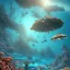 Placeholder: underwater ocean scene, bizarre sea creatures, sunshine beaming through, background of colorful reefs, a highly detailed illustration, realistic render, 8 k, micro detail, intricate, elegant, centered, digital painting, smooth, sharp focus, illustration, artgerm, tomasz alen kopera, peter mohrbacher, donato giancola, joseph christian leyendecker, wlop, boris vallejo