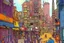 Placeholder: Vibrant town streets by moebius