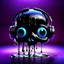 Placeholder: pixar 3d animation style, ((gooey memelting black skull)), fluid form, ((Dripping)), ink drizzle, adorable and cute, photorealistic cg, 3D concept art, bright, fantastical black colour background, playful, soft smooth lighting, gooey cartoon eyes, wearing black dj headphones, highly detailed, stylised and expressive, sharp, wildly imaginative, skottie young, bold, neon, graffiti, dark pop surrealism, smooth texture, cgsociety, Maya render, text "AngryMiniMe" font in the same style at the bottom