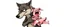 Placeholder: wolf carrying a scared pig girl with dress under his arms , stupid cartoon, airbrush and pen outline