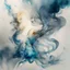 Placeholder: Create an artwork where wisps of smoke gracefully intertwine, forming organic patterns that traverse the canvas, watercolour sketch