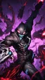 Placeholder: Mix between venom symbiote and Reaper in solo leveling shadow style with neon glowing blue