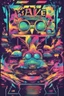 Placeholder: nostalgic Blast from the Past rave party poster cheerfull disney abstract