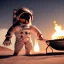 Placeholder: astronaut cooking marshmallows on barbecue from mars unreal engine 5, octan render