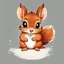 Placeholder: Cute squirrel with adorable eyes / t-shirt design / clear lines