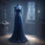 Placeholder: A tailor's dummy with a tight-fitting Midnight Blue long dress. Illustrative art, art interpretation, concept art, cgsociety contest winner, seasonal art, seasonal art HD, 4k, 8k, intricate, detailed, intricately detailed, glowing, translucent fantasy crystal, holographic data, soft body, shadow play, light, fog, atmospheric, cinematic, Light film, hyper-detailed, hyper-realistic, masterpiece, atmospheric, high resolution, 8k, HDR, 500px, mysterious and ornate digital art, photic, intricate, fan