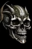 Placeholder: dragon skull, detailed logo, 3-dimensional, forward facing