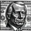 Placeholder: hedcut wsjstyle engraved light lined based on united states federal reserve note dollar bill photorealistic