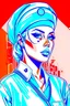 Placeholder: Retro-futuristic intricately drawn nurse Pin up Poster, detailed face. Beautiful woman. in the style of Full body hiphop streetwear drip highly detailed, hyperdetailed painting, complex, 8K, HD