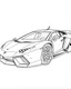 Placeholder: lamborigini car drawn without color for coloring