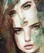 Placeholder: a beautiful samdoesarts face portrait of young and cute ana de armas, fine pencil and watercolors, detailed green-brown eyes, intricate, by carne griffiths and victo ngai