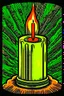 Placeholder: Vintage pop art style, unlight candle