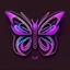 Placeholder: symetry!!, butterfly!!, logo, NFT, colorful, cyberpunk, neon punk, curves, lines, simple, gradient, creative, holographic