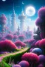 Placeholder: crystalline landscape with roses and unicorns, blue sky, H. R. Giger Tishk Barzanji Michiel Schrijver Zdzisław Beksiński Beautiful synthwave city painting, digital illustration, extreme detail, digital art, 4k, Ultra HD