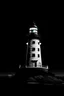 Placeholder: White lighthouse on black blackground