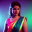 Placeholder: full frame photo of a girl in saree in dark room with neon light ,hyperrealistic,detailed,8k,cinematic