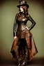 Placeholder: steampunk, women's leather clothing with pleats