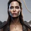 Placeholder: portrait of 2 Angelina Jolie as Lara croft, ultra-realistic, highly detailed, masterpiece, delicate detailed, sharp focus, insanely detailed, elegant, fog, Special Lighting, Vibrant, color Scheme, trending on artstation