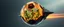 Placeholder: highly regular and hairy transparent soccer ball space ship with green alien director men inside, front flaps, ailrons, smiling welcoming