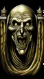 Placeholder: The mummy all in white laying in his death chamber Howling in Bosch painting style