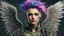 Placeholder: beautiful Punk woman Angel 35 years old, fragile, portrait, military clothing, mystical, bright colors, creative hairstyle, tattoo, piercing, photorealistic image, military, camouflage clothing, fine rendering, high detail, 8K