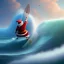 Placeholder: Santa surfing a big wave, surfboard, beach, character design by cory loftis, fenghua zhong, ryohei hase, ismail inceoglu and ruan jia. unreal engine 5, artistic lighting, highly detailed, photorealistic, fantasy