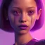 Placeholder: Jenna ortega as wednesday, wearing a dark purple lip paired with the soft smoke around eyes, wednesday hair, wednesday dress, hyper detail, octane render, unreal engine 5, photorealistic, 8k resulation