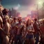 Placeholder: Realistic photo, medium shot view, men, carnival scene, steampunk. Women, hair monster, Drunken, Sunglasses, smoking, happy, hot. Many people background, highly detailed, concept art, unreal engine 5, ray tracing, RTX, lumen lighting, ultra detail, volumetric lighting, 3d, finely drawn, high definition, high resolution.