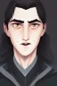 Placeholder: black hair freckles blue eyes young wizard beardsley