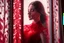 Placeholder: Through a lace curtain we see a mysterious beautiful woman with perfect face in red lace dress, backlit in a luxurious bedroom Nikon D850 highly detailed digital painting sharp focus elegant intricate photorealistic 4k very attractive beautiful dynamic lighting award winning fantastic view crisp quality Unreal Engine very cute cinematic postprocessing acrylic art in sunshine