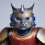 Placeholder: beautiful smooth realistic Japanese samurai robot cat body, run on dark cosmos background, dog еye, extremely sharp detail, finely tuned detail, ultra high definition, 8 k, unreal engine 5, ultra sharp focus, accurate sword wings, positive smile