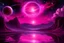 Placeholder: fushsia sky, planet in the sky, lake, sci-fi, mountains, galactic cosmic influence