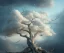 Placeholder: a beautiful digital painting of a marble tree entertwined in tumutluous clouds, intricate white branches and birds flying in the sunlight, blue sky at sunset, elegant, highly detailed, artstation, concept art, matte, sharp focus, art by tom bagshaw, kelogsloops and greg rutkowski