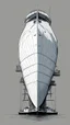 Placeholder: A drawing of a container ship that looks like a big beluga whale. View from side. With eyes. Digital art. Docker
