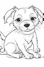 Placeholder: outline art for Puppy (Dog) coloring pages with sitch, white background, Sketch style, full body, only use outline, toddlers style, clean line art, white background, no shadows and clear and well outlined.