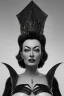 Placeholder: Joan Crawford as evil queen in black leather, busty, cleavage, dominatrix, curvy, angry, stern look. unreal 5, octane render, cinema4d, dynamic lighting, dramatic lighting, 4k, redshift render, highly detailed, hyper realistic,anthropomorphic