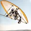 Placeholder: Robot hang gliding.