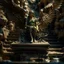 Placeholder: book cover, portrait of fantastic flying winged medusa in front of a staircase into a portal to the desert in the middle of a waterfall, photo-realistic, shot on Hasselblad h6d-400c, zeiss prime lens, bokeh like f/0.8, tilt-shift lens 8k, high detail, smooth render, down-light, unreal engine, downlight, prize winning