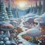 Placeholder: winter in the luminary gardens, dmt realm, snow, lsd, mushrooms